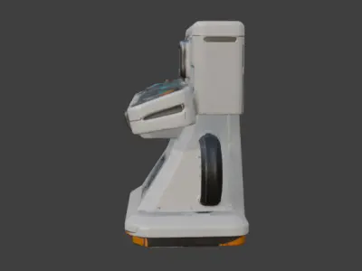 Futuristic Control Panel Game-Ready 3D Model with PBR Textures Low-poly 3D model