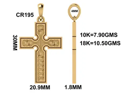 CROSS PENDANT CR195 3D print model