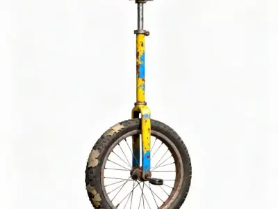 Rusty Cloud-Piercer Giraffe Unicycle 3D Model Low-poly 3D model