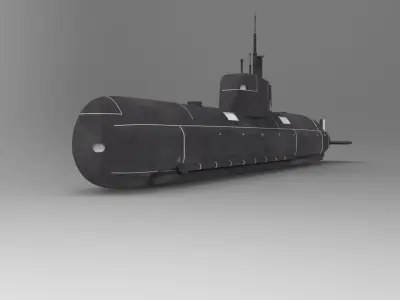 Submarine type 214 dove Low-poly 3D model