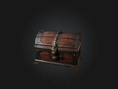 Ancient Chest Low-poly 3D model