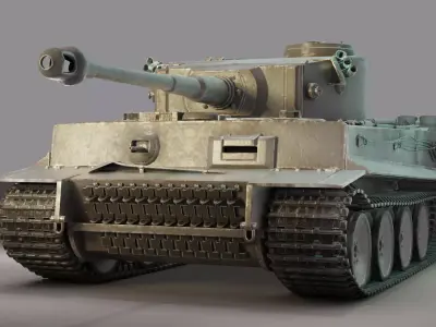 Tiger 1 Tank PBR 3D model