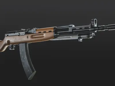 Papovka SKS Low-poly 3D model