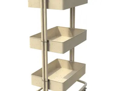 Yellow Painted Cart PBR Low-poly 3D model