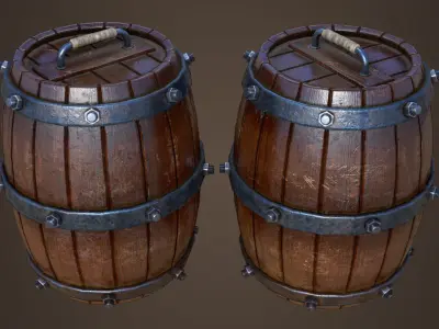 Unusual barrel Low-poly 3D model
