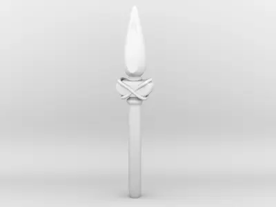 weapon sword with wooden handle Low-poly 3D model