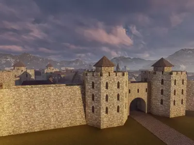 Medieval Castle 3D model 8