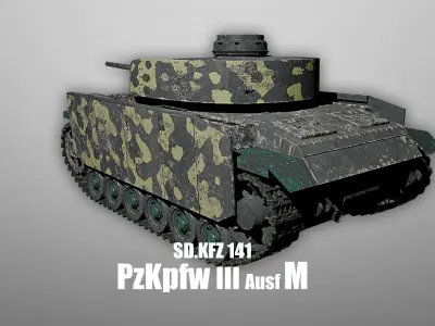 PzKpfw III - Panzer 3 - Ausf M Blender 3D Models 3D model