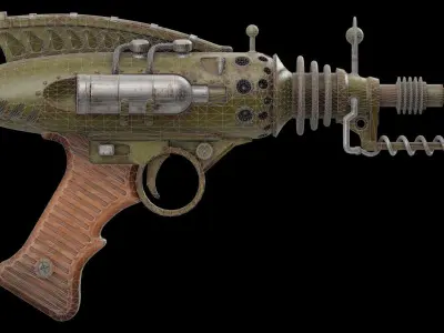 A retro style Raygun - Game ready Low-poly 3D model