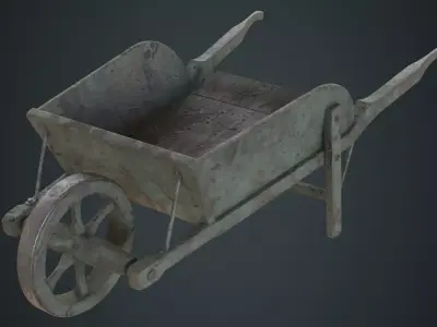 Wheelbarrow 4B Low-poly 3D model