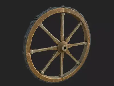 Wooden Wheel Free low-poly 3D model by emelyarules