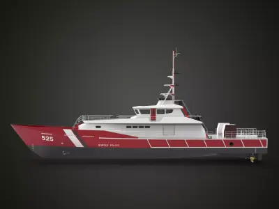 Fast Patrol Boat 30 Meters Low-poly 3D model