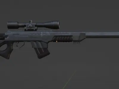 AWM sniper rifle low poly Gun Low-poly 3D model