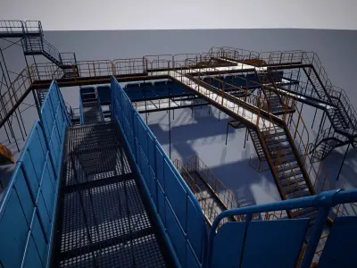 Modular Platform Low-poly 3D model