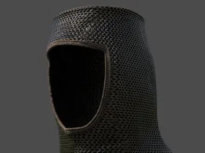 Chainmail medieval helmet 3D model