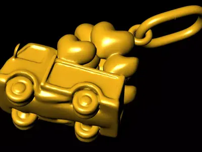 Heart Truck pendant charms - one inch pendant 3D print model purchase