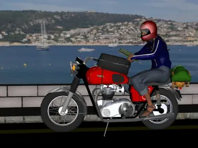 My Old BSA 650 Low-poly 3D model