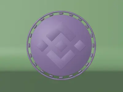 Golden Binance Crypto Currency Symbol  Low-poly 3D model