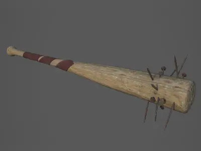 Apocalyptic Baseball Bat - PBR and Game Ready Low-poly 3D model