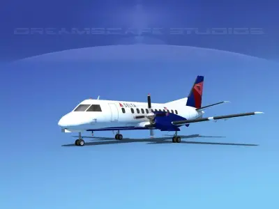 SAAB SF340 Delta Connection 3D model