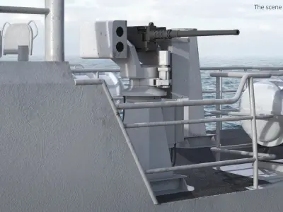 Naval Heavy Machine Gun Turret 3D model