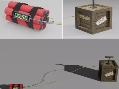 Game Ready Cartoon TNT Bomb Prop for AR VR  Low Poly  Low-poly 3D model