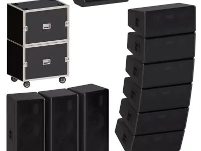 Prefabricated stage with equipment 3D model