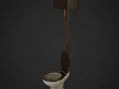Antique Toilet - Game Ready Low-poly 3D model