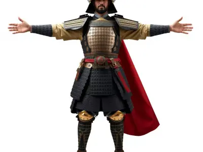 Samurai Armor Gold model pack Low-poly 3D model