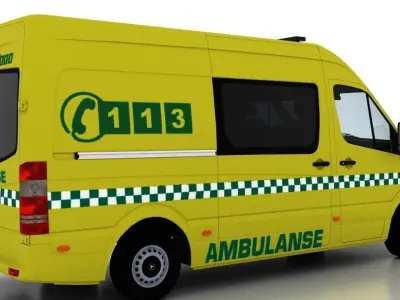 Mercedes Benz Sprinter L2H2 2009 Norway Ambulance 3D model