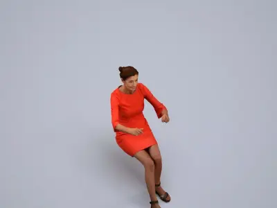 00110Jenn004 - Senior Caucasian woman sitting in office wearing 3D model
