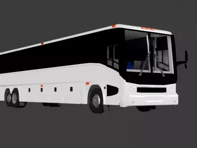 Charter Bus 3D Model 3D model