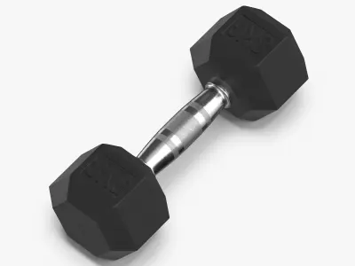 Rubber Dumbbell 8kg 3D model