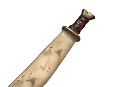 Rustic Combat Knife Low-poly 3D model