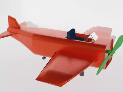 A large metal plane Low-poly 3D model