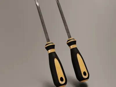 Flat And Phillips Screwdriver 3D model