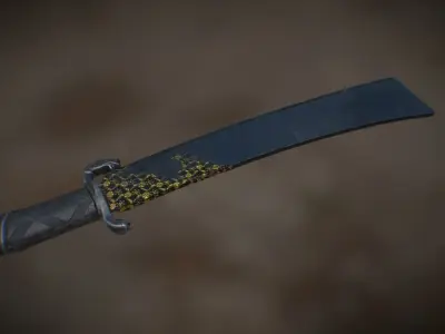 PBR Fan Blade video game weapon Low-poly 3D model