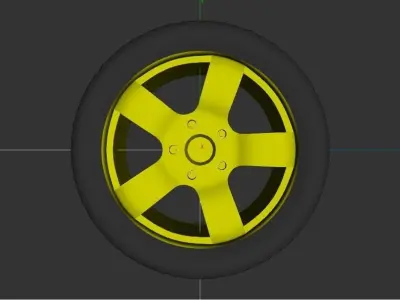 5 Spoke Wheel  Free 3D model