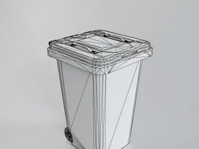 Plastic Waste Bin Low-poly 3D model