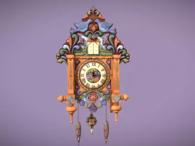 High-Fidelity Cuckoo Clock - PBR Textured 3D model