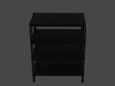 Industrial Black Metal Shelf Unit -  Versatile Storage Low-poly 3D model purchase
