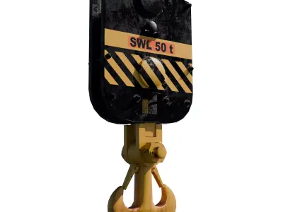 Crane Hook Block - LIEBHERR Inspired Low-poly 3D model