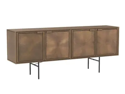 Sunburst Sideboard In Antique Nickel 3D model
