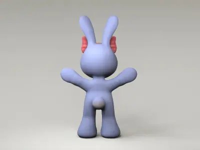 Rabbit cartoon 3d model Low-poly 3D model