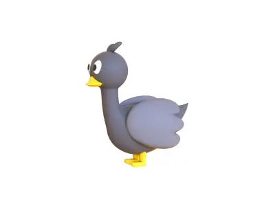 Cartoon Goose Cute  Low-poly 3D model