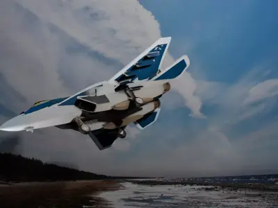 Sukhoi Su 57 Stealth Fighter High Detail 3D Model Low-poly 3D model