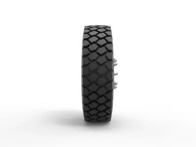 Military truck wheel Scale 1 to 25 3D print model