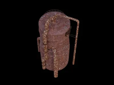 Old Rust Water Tower Low-poly 3D model