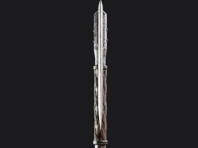 Simple battleaxe for your monster Free low-poly 3D model