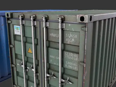 20 Feet Container Low-poly 3d model Low-poly 3D model